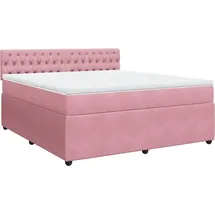 vidaXL Boxspringbett mit Matratze Rosa 180x200 cm Samt