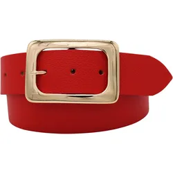 Ledergürtel ANNAMATONI, Damen, Gr. 100, rot, Leder, unifarben, genarbt, elegant,feminin, Gürtel, aus weichem Nappaleder