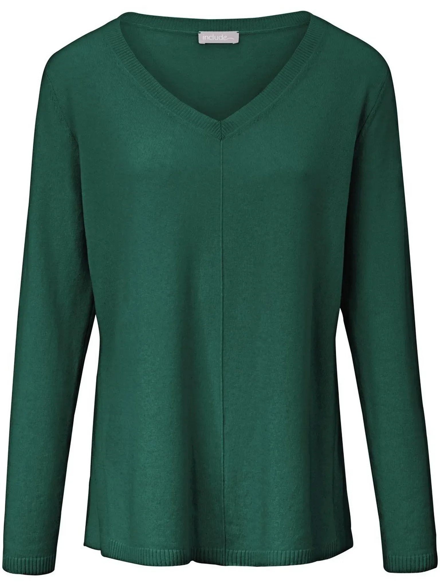 Le pull décolleté V 100% cachemire  include vert