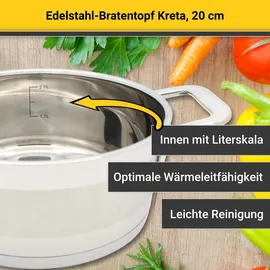 Krüger Kreta Bratentopf 20 cm rund