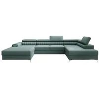 Luxusbetten24 Schlafsofa Designer Sofa Collina, mit Schlaf- und Klappfunktion grün