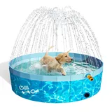 ALL FOR PAWS Hundeplantschbecken mit Sprinkler, 2-in-1 Faltbarer Hundepool, Hundeschwimmbecken, tragbares, rutschfestes Haustierbecken für den Garten im Sommer, 120 cm (M)