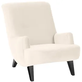 58 aufm Kessel Sessel Kajsa Samtvelours 101 x 80 x 71 cm Schwarz/Creme