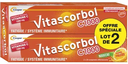 Vitascorbol C1000 Müdigkeit/Immunsystem Geschmack Frisch Gepresste Orange 40 Brausetabletten
