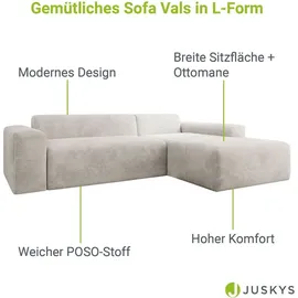 Juskys Sofa in L-Form Vals rechts Beige
