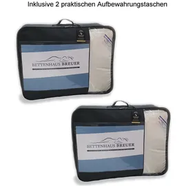 SPESSARTTRAUM 2 Stück Daunenpass Sommer Daunen Bettdecke Sommerdecke 320g 135x200 - Weiß