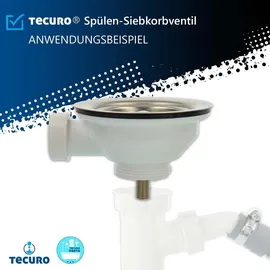tecuro Siphon Siebkorbventil Ø 114 mm (3 1/2 Zoll) x Abgang seitlich 1 Zoll (Ø 25 mm)