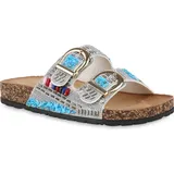 VAN HILL Damen Pantoletten Sandalen Bequeme Strass Zierperlen Schuhe 840950 - -