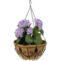 Relaxdays Hängekorb 3er Set, Kokos, Blumenampel mit Kette, 35
