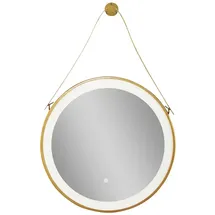 SANOTECHNIK Spiegel, inkl. LED-Beleuchtung, rund, BxH: 60 x 60 cm - goldfarben