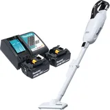 Makita DCL 281 FRGW Akku Staubsauger 18 V weiß Brushless + 2x Akku 6,0 Ah + Ladegerät