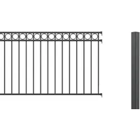 GAH Alberts Metallzaun Anbauset Circle 100 x 200 cm anthrazit zum Einbetonieren