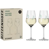 Ritzenhoff & Breker RITZENHOFF Weißweinglas 300 ml 2er Set – Organix Nr. 1 – organische Farbe Grün, 45% recyceltes Glas – Made in Germany