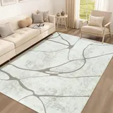Edlbaegy Teppich Wohnzimmer Beige Grau 160x230 Wohnzimmerteppich Waschbarer Kurzflor Weich rutschfest Modern Abstrakt Teppich Schlafzimmer Esszimmer Gegend