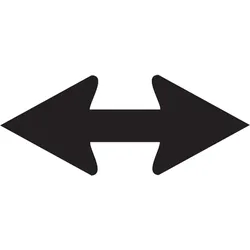 Richtungspfeil, doppelseitig, Schwarz, Folie - 1 Bund = 100 Stk - 120x46 mm Folie selbstklebend