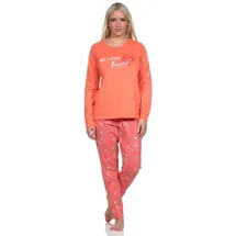 normann Verspielter Damen Pyjama lang, Schlafanzug floralem Muster - 48-50