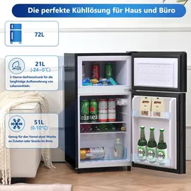 Merax BCD-100 Kühl-Gefrierkombination (72 l, 865 mm hoch, Schwarz)