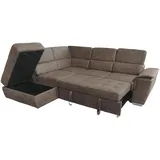 Hti-Living Couch Sandy mit Ottomane links Braun - Braun