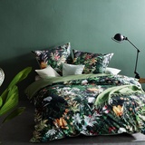 fleuresse Mako-Satin Bettwäsche Bed Art S Coffs eukalyptus 1 Bettbezug 135 x 200 cm + 1 Kissenbezug 80 x 80 cm