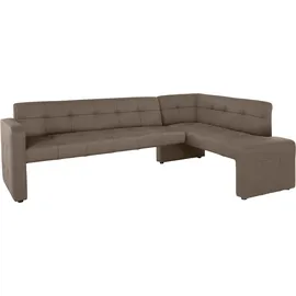 exxpo - sofa fashion Eckbank »Barista mit toller Detailverarbeitung, hohe Bodenfreiheit«, Komfortsitzhöhe 49cm, Frei im Raum stellbar beige