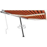 vidaXL Markise Manuell Einziehbar mit LED 400x350 cm Orange Braun