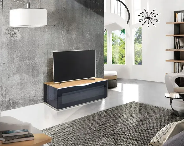 Munari TV-Lowboard Modena Glas Grau Dunkelgrau