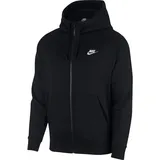 Nike Herren Hoodie mit Durchgehendem Reißverschluss Sportswear Club Fleece, Black/Black/White, M