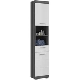 xonox.home Hochschrank Scout 37 x 31 x 191 cm Rauchsilber/Weiß