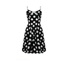 Hell Bunny Trägerkleid Dolores Träger Polka Dot Vintage Rockabilly Retro schwarz XS