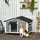 PawHut Hundehütte 109 x 79 x 72 cm Holz Grau