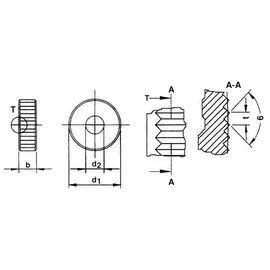 hommel+keller präzisionswerkzeuge gmbh QUICK Rändelrad PM AA 10x4x4 G7 P1 mit Fase