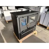 EEK A+ - Verso CS Plus Inox Küchenofen Kaminofen Holzherd 7.7 kW - Schwarze Seitenteile - Schwarz