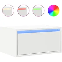 VidaXL Wand-Nachttisch mit LED-Leuchten Weiß