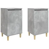 vidaXL Nachttische 2 Stk Betongrau 40x35x70 cm Holzwerkstoff