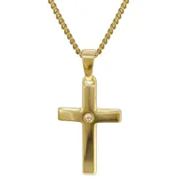 trendor 35799 Gold Kreuz 585 mit 40 cm goldplattierter Kette