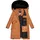 Navahoo Damen Wintermantel Warmer Steppmantel lang mit Abnehmbarer Kapuze Fahmiyaa Rusty Cinnamon Gr. XL - XL