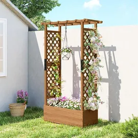 Outsunny Hochbeet mit Rankgitter 110 x 44 x 181 cm Orange