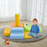 6 Tlg Riesenbausteine Zum Toben & Klettern Großbausteine Für Kinder. Treppe Und Rutsche Für Kinder - Spielzeug Zum Klettern, Rutschen Und Krabbeln. Im Vorschulalter & Babys Softbausteine, Bunt.