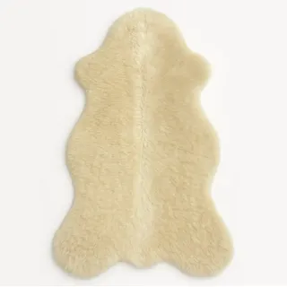 Provellus Fellteppich Deutsches Kurzhaar Schaffell Creme – Echt, dicht & kurz, 80-100 cm 80-100 cm