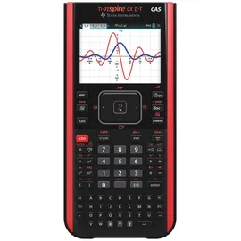 Texas Instruments TI-Nspire CX II-T CAS Graphikrechner (800 Funktionen, farbige Darstellung, 3D Anzeige) Schwarz Rot