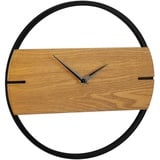 Relaxdays Wanduhr Holzoptik, modern, analog, Uhr für Küche, Wohnzimmer, Flur & Büro, Zimmeruhr, Ø 30 cm, braun/schwarz