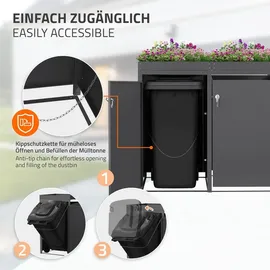ML-Design Mülltonnenbox 264 x 80 x 124 cm anthrazit