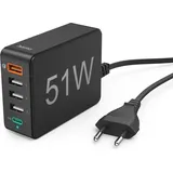Hama Schnellladegerät 5 Ports, 51W, Black