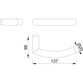 HOPPE Türdrückerlochteil Edelstahl Matt 8mm E1430Z