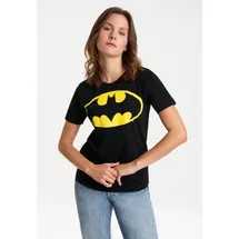 LOGOSHIRT T-Shirt LOGOSHIRT "DC Comics - Batman Logo", Damen, Gr. XXL, schwarz, 100% Baumwolle, bedruckt, normal, Rundhals, Shirts T-Shirt, mit lizenziertem Print