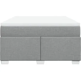 vidaXL Boxspringbett mit Matratze Hellgrau 140x200 cm Stoff