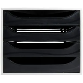 Exacompta Schubladenbox Ecobox 4 Schübe grau/schwarz
