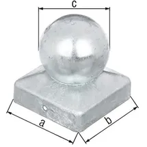 GAH Alberts Pfostenkappe 70 x 70 mm Weiß/Edelstahl