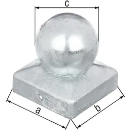 GAH Alberts Pfostenkappe 70 x 70 mm Weiß/Edelstahl