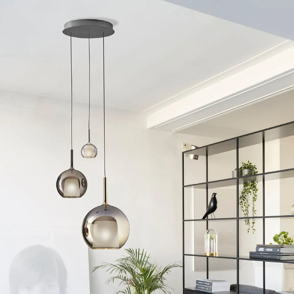 Penta Glo Komposition 3-flammig, Baldachin Ø: 42 cm, Weiß, 4 m